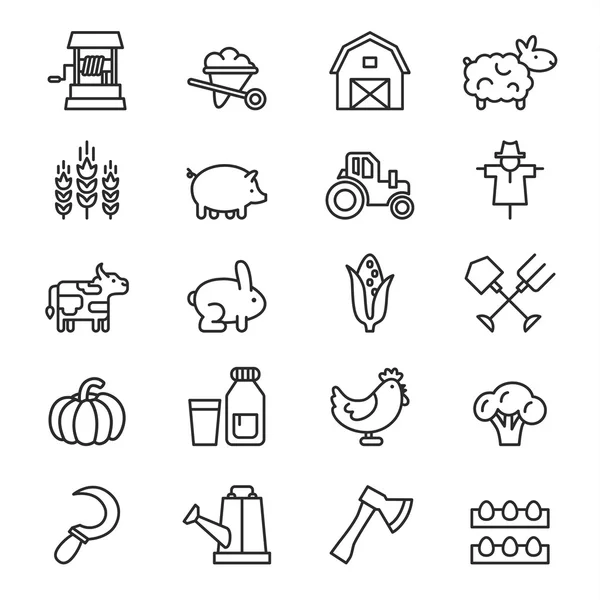 Icono de granja en blanco — Vector de stock