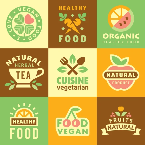 Fresh Organic Labels — Stock Vector