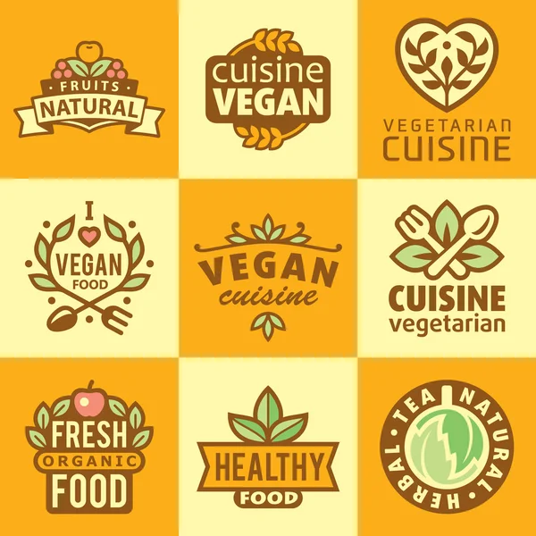 Fresh Organic Labels — Stock Vector