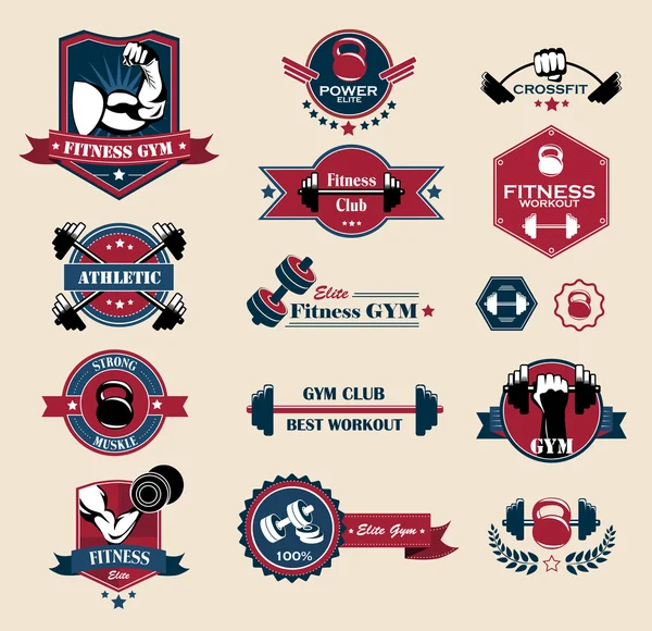 Fitness en Sport Labels — Stockvector