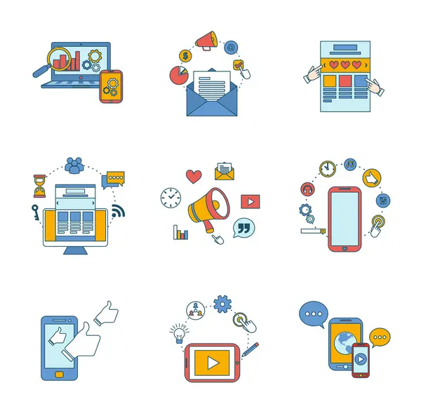 Icons set of online shopping — Stock Vector