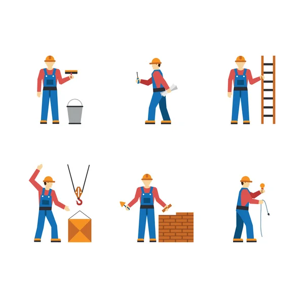 Trabalhadores da construção — Vetor de Stock