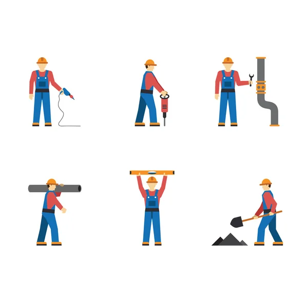 Stavební dělník lidí — Stockový vektor