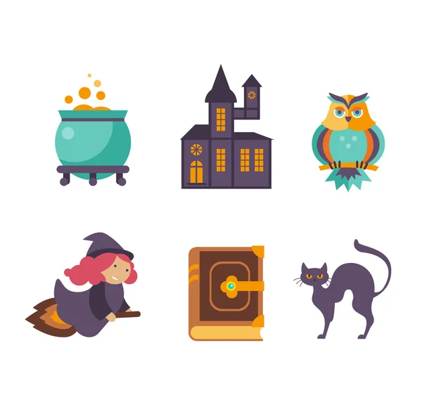 Fairy tale elements, icons — Stock Vector