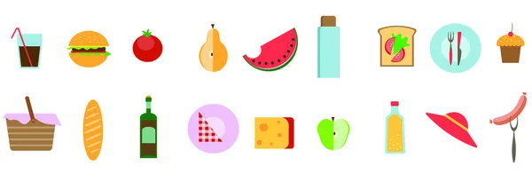 Conjunto de iconos de alimentos — Vector de stock