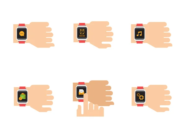 Smart Watches on hands — Stock Vector