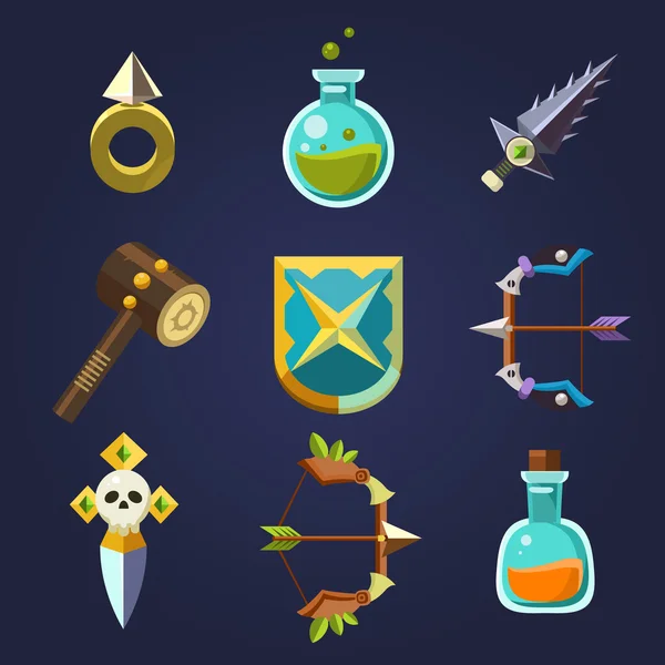 Recursos del juego iconos — Vector de stock