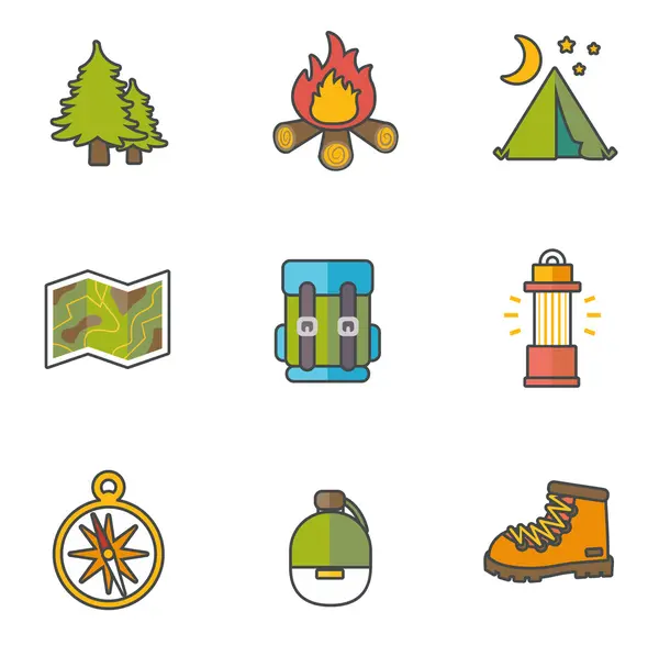 Hunting Icons Flat Set — Stock Vector