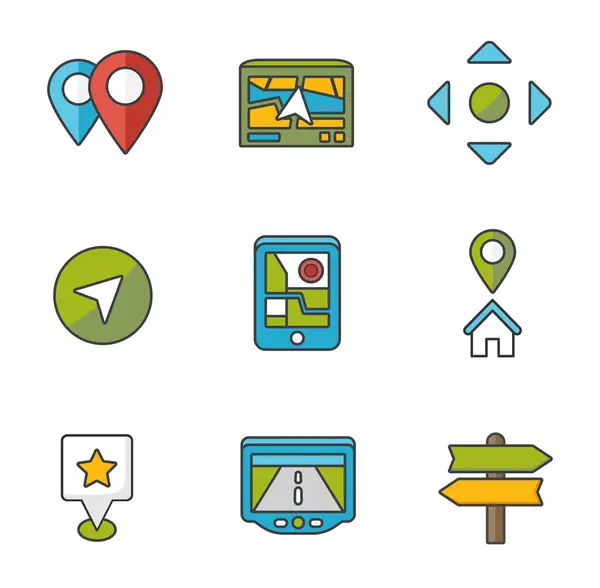 GPS and Navigation Icons Set — Stock Vector