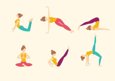 Yoga asana ile skeçler