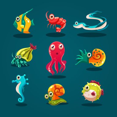 Cartoon marine animals