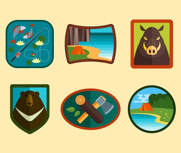 Set of Camping Symbols — Stock Vector