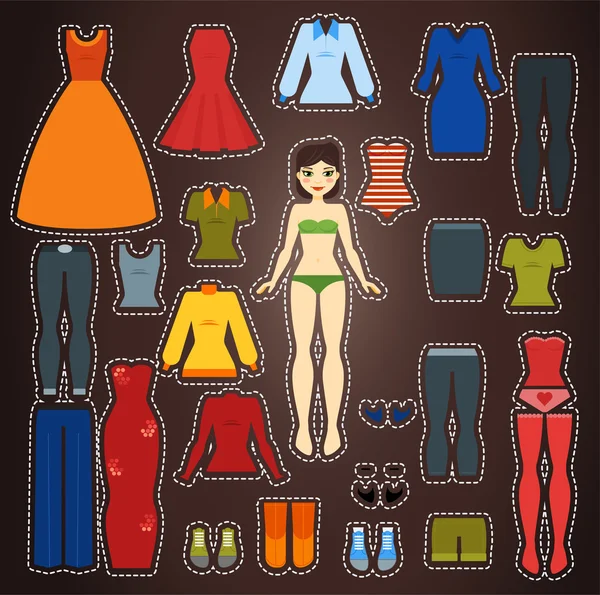 Paper doll Body template. — Stock Vector