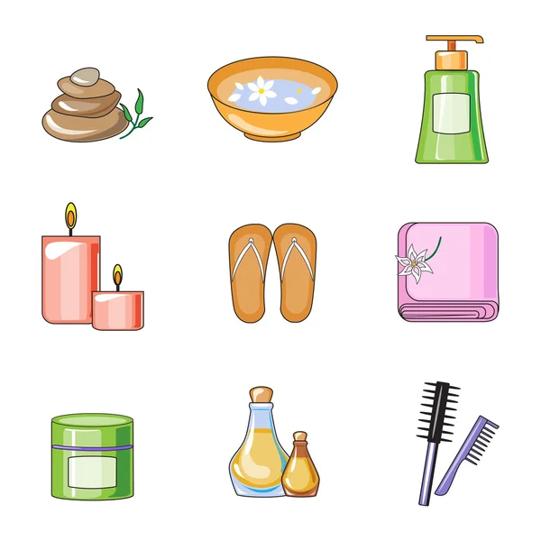 Iconos de spa y salón de belleza — Vector de stock