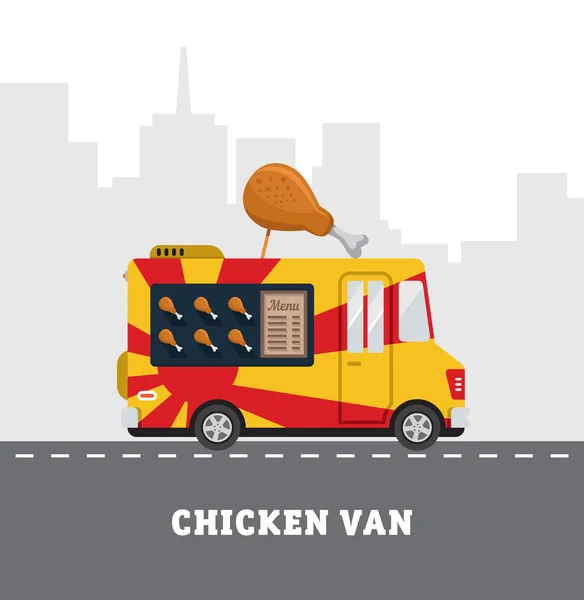 Aanhangwagen fastfood — Stockvector