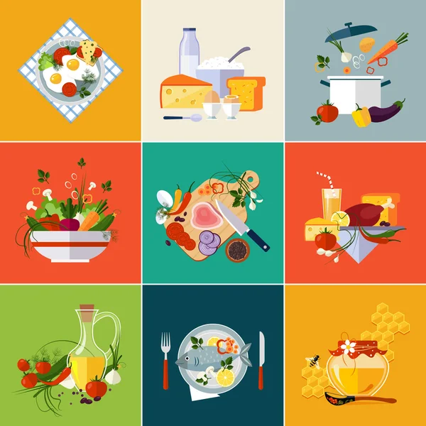 Food  in flat style — Stock Vector