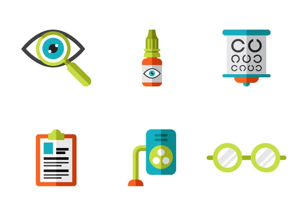 Ophthalmology icons set — Stock Vector