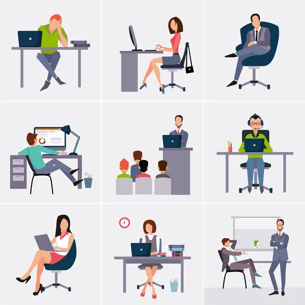 Business meeting. Shared working environment. — Stock Vector