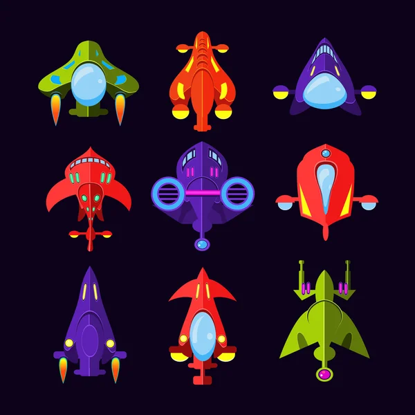 Коллекция космических кораблей — стоковый вектор