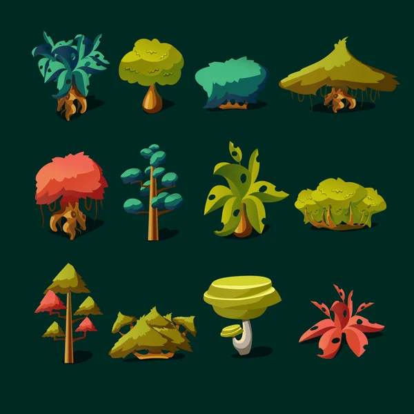 Bomen icons set — Stockvector