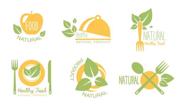 Labels elements for healthy food — Stock Vector