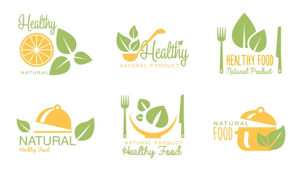 Labels elements for healthy food — Stock Vector