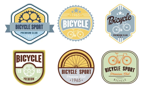 自行车店的标志徽章和标签 — 图库矢量图片