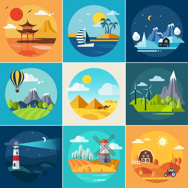 Conjunto de iconos de viaje — Vector de stock