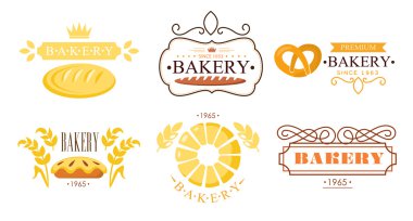 Vintage ekmek logolar kümesi
