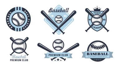 Set of different baseball emblems clipart