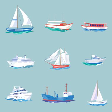 Super set of  maritime transport clipart