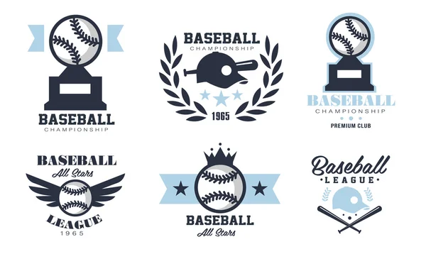 Conjunto de diferentes emblemas de beisebol —  Vetores de Stock