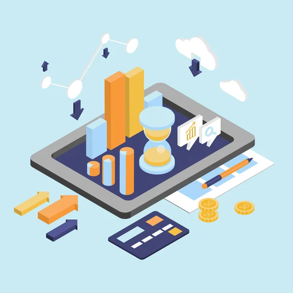 Diagramm, Grafik, Darstellung und Diagramm. — Stockvektor