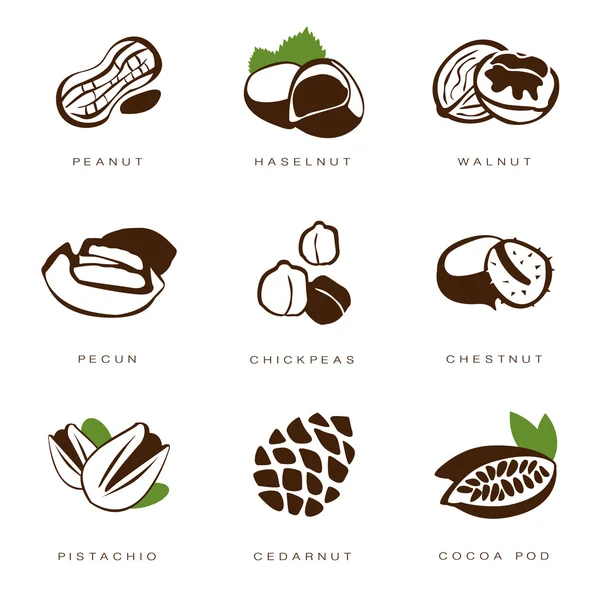 Seed icons set — Stock Vector