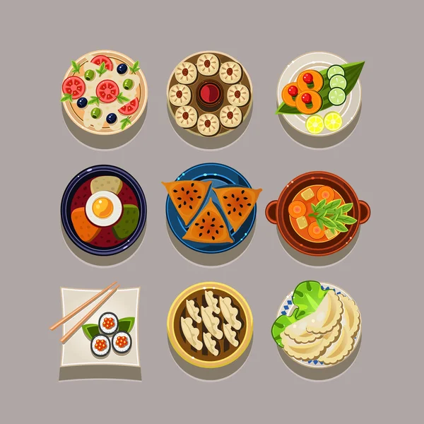 Set van voedingsmiddelen — Stockvector