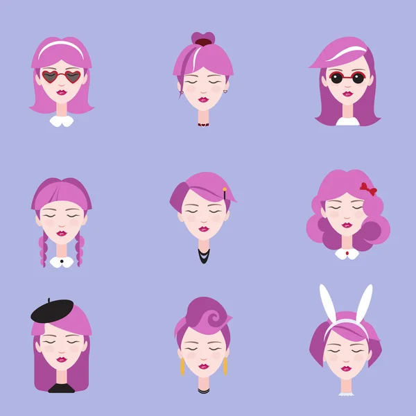 Hermosas chicas jóvenes — Vector de stock