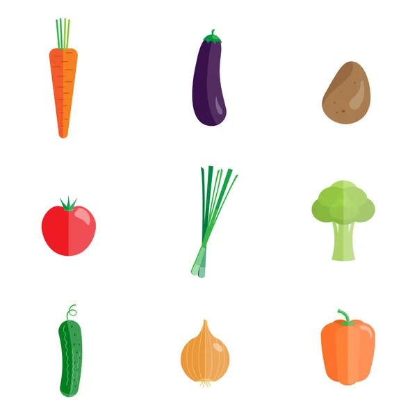 Ensemble de légumes d'icônes — Image vectorielle