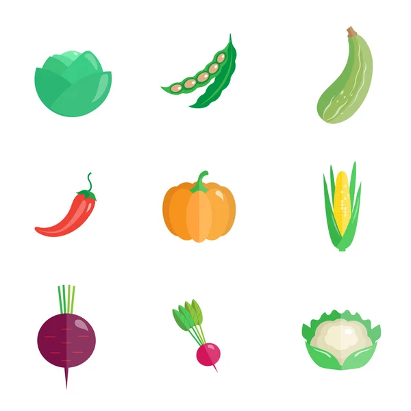 Warzywa zestaw ikon — Wektor stockowy