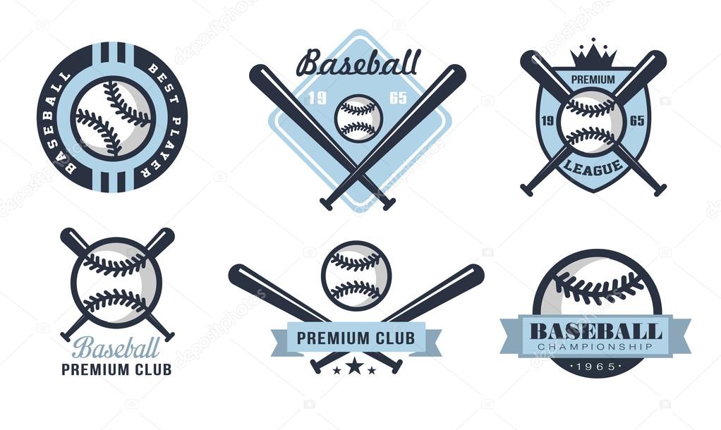 Set of different baseball emblems