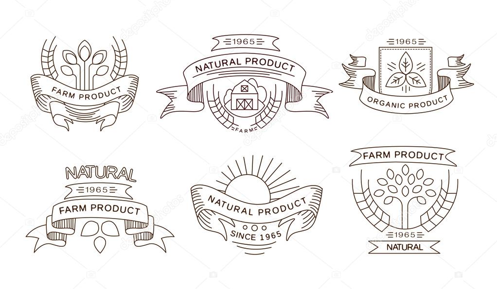 Set of vintage and modern farm logo labels and designs