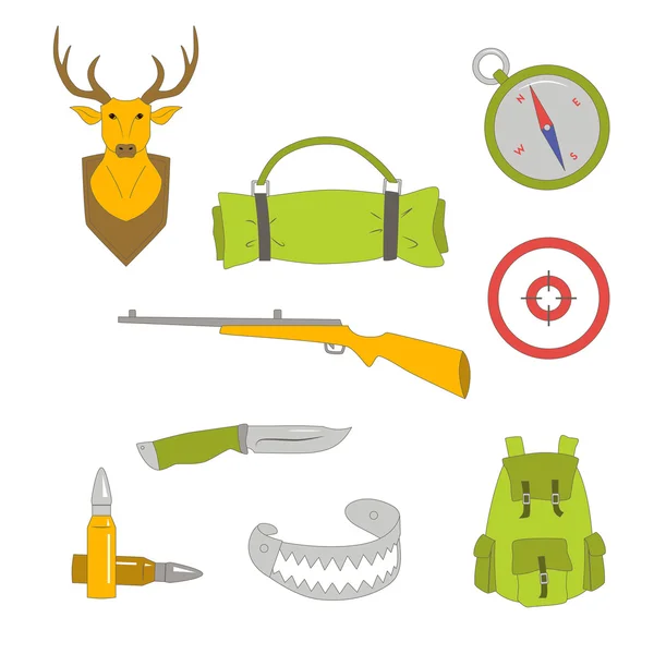 Ensemble d'icônes de chasse — Image vectorielle