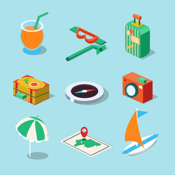 Conjunto de iconos de viaje — Vector de stock