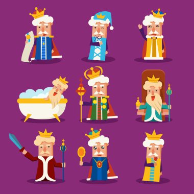 King Cartoon Illustration Set clipart