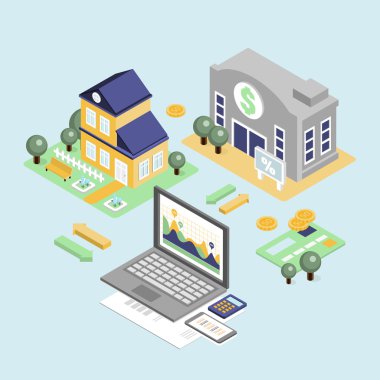 Real estate flat banner set