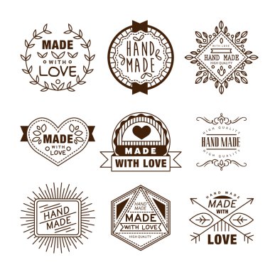 Vector hand made label in outline