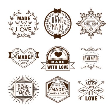 Vector hand made label in outline clipart