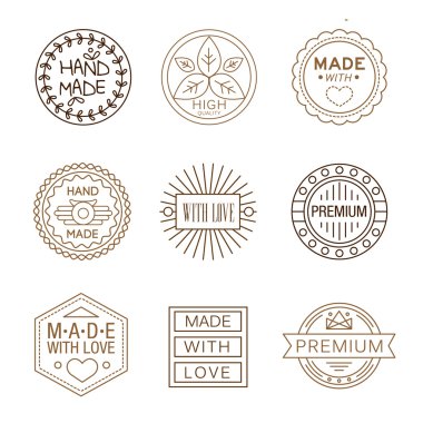 made label in outline trendy style clipart