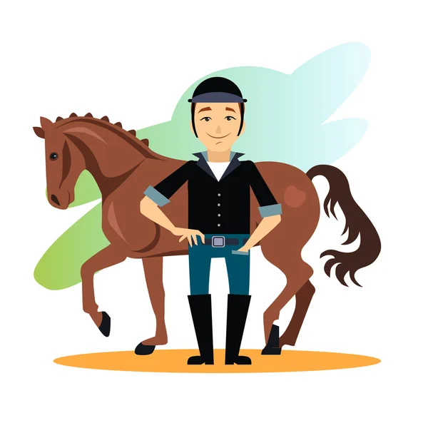 Conjunto de concepto de diseño de jockey — Vector de stock