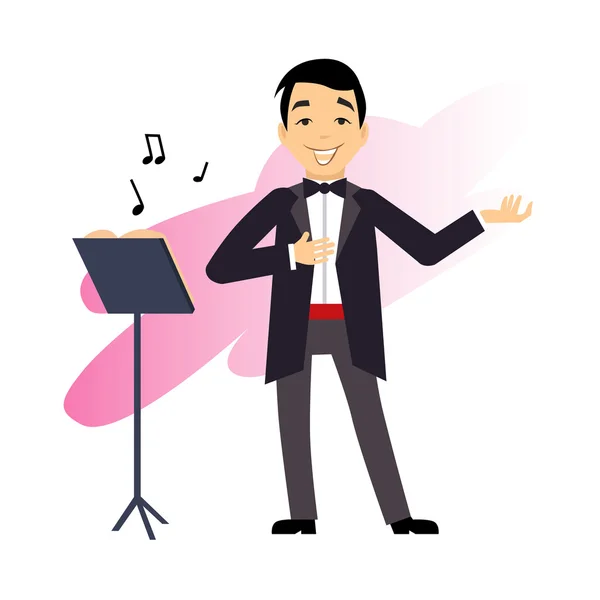 Male Opera Singer — Stock Vector