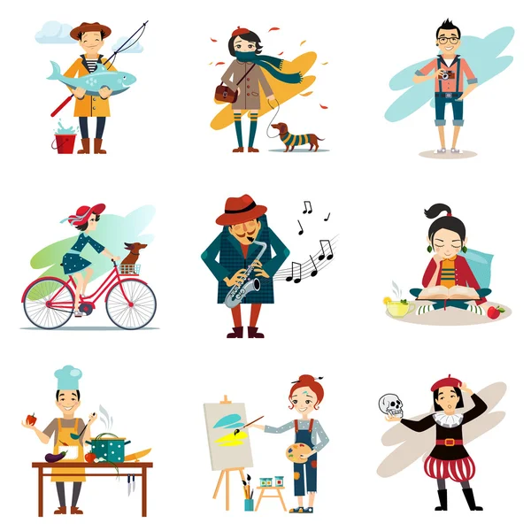 Estilo de vida activo, Hobbies , — Vector de stock